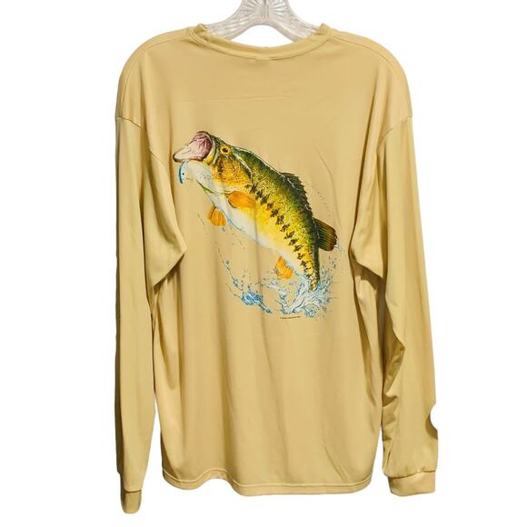 C2 SPORT Size L AMERICAN FISHERMAN Pullover Shirt Fish Graphics Long Sleeve - Picture 9 of 9